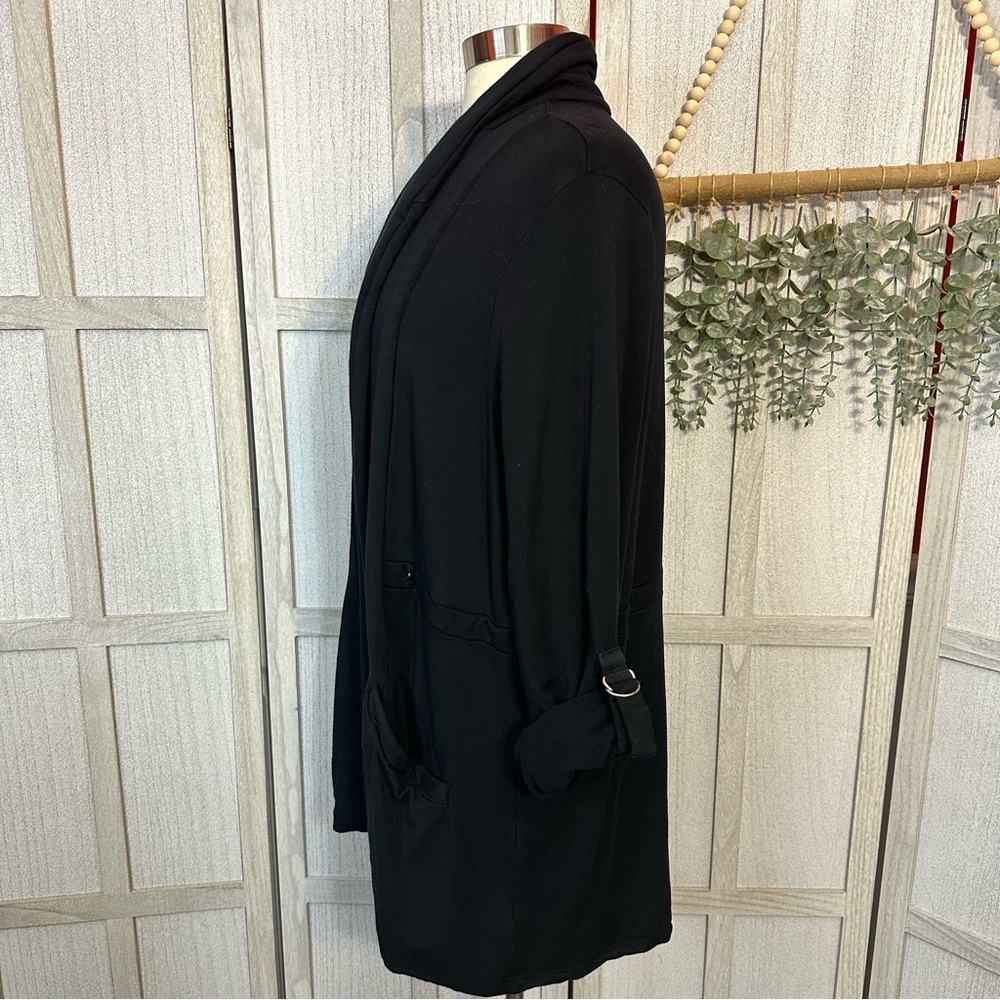 3/$22🩶 Flawed TORRID Black Open Front Long Sleeve Cardigan Sweater Plus Size 1X - Picture 6 of 13